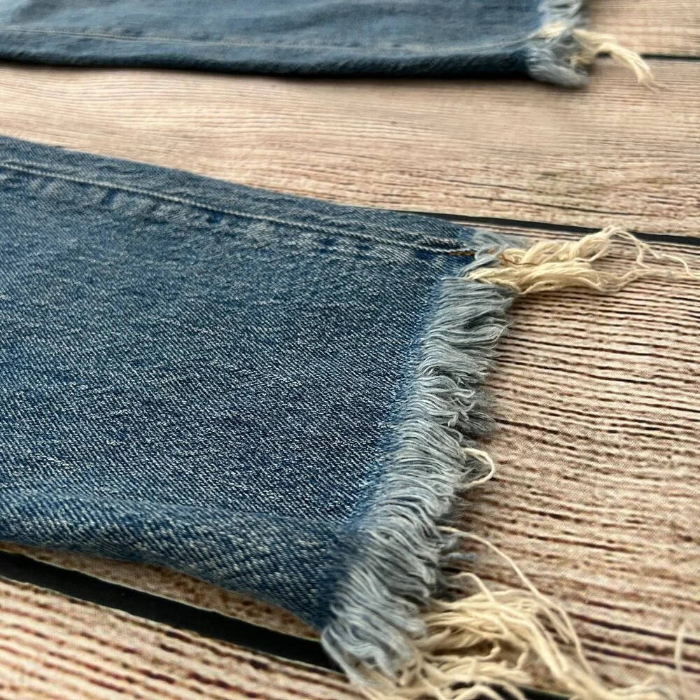 D1-- MADEWELL blue women' cut hem stretch casual perfect vintage jeans 24 - Picture 5 of 10